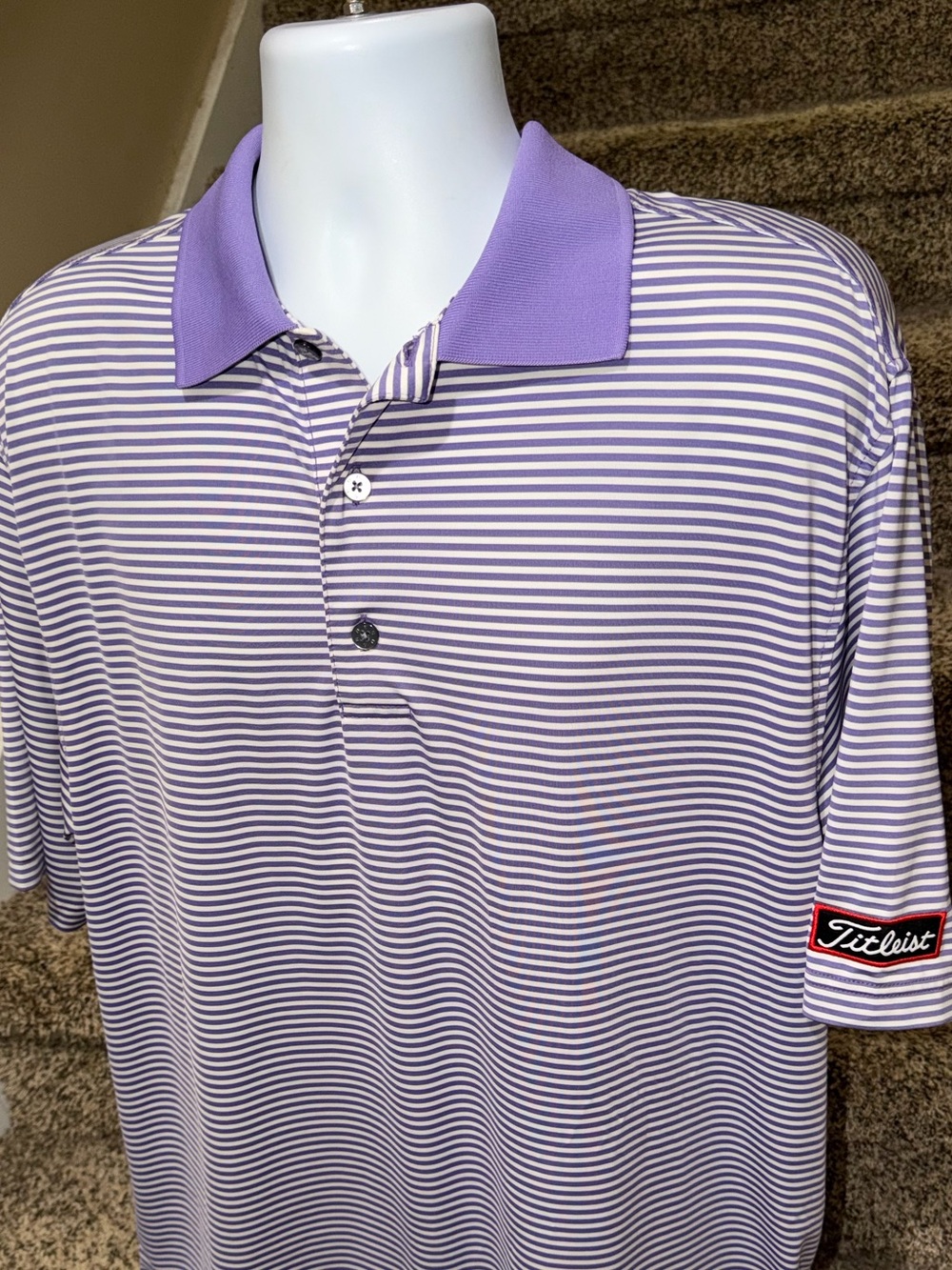 FootJoy FJ *Titleist* striped stretchy wicking golf ⛳️ polo shirt - men’s L